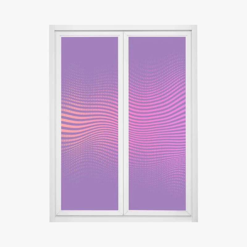 Window decal vibrant gradient wave pattern