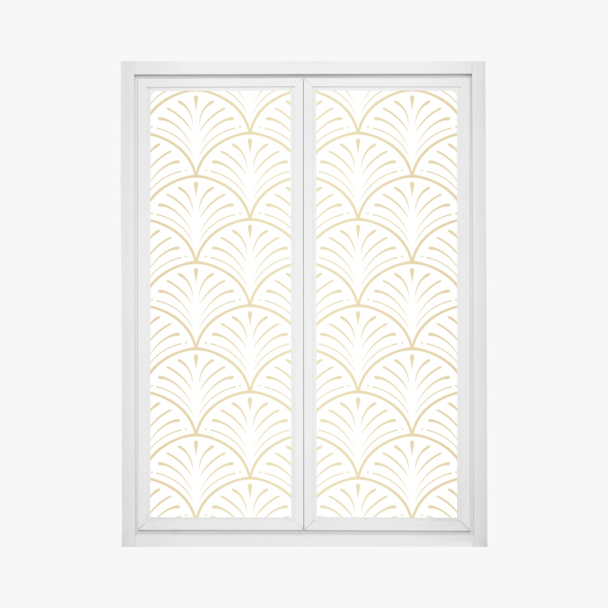 Window decal gold art deco fan pattern ⁕ Wallissimo® Window decal gold art deco fan pattern ⁕ Wallissimo®