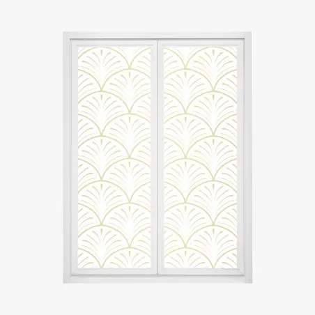 Window decal gold art deco fan pattern • Wallissimo®