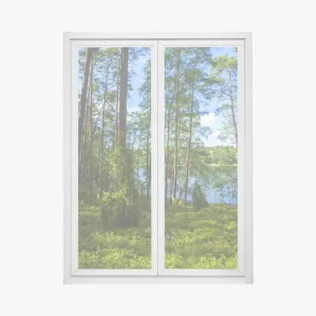 Window decal tranquil pine forest by the lake • Wallissimo®
