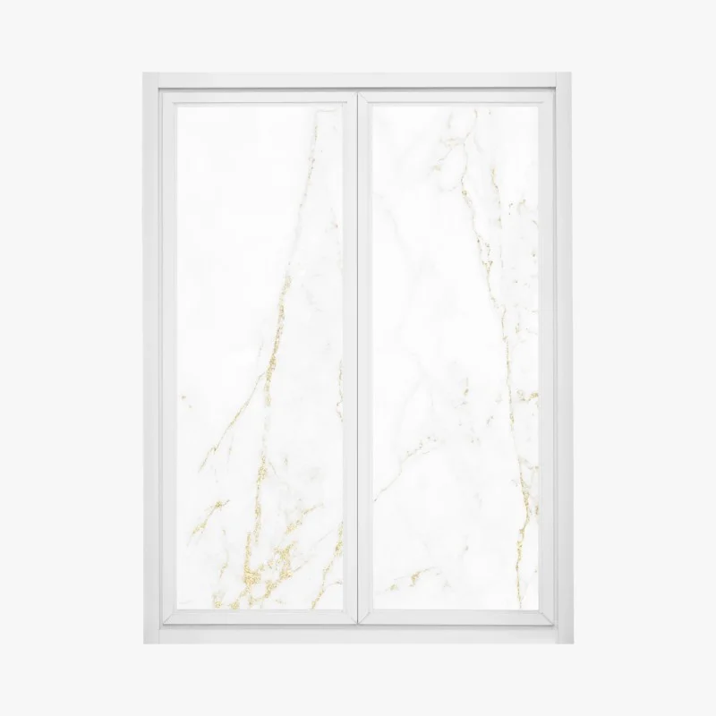 Window decal white marble with gold veins