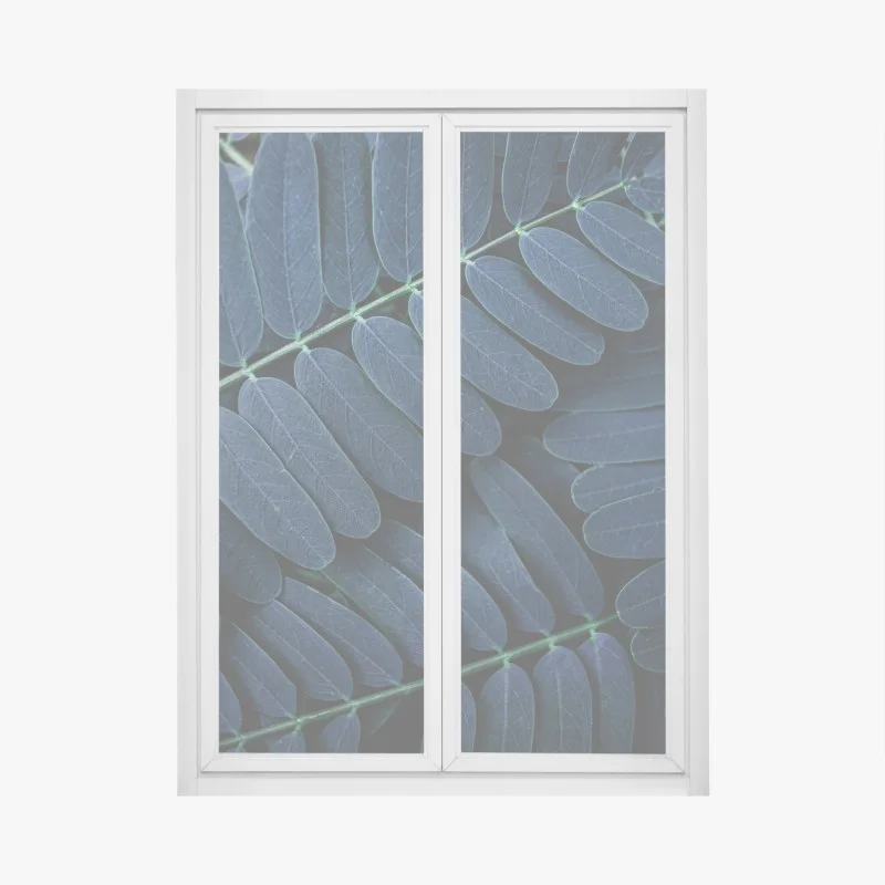 Window decal blue leaf pattern