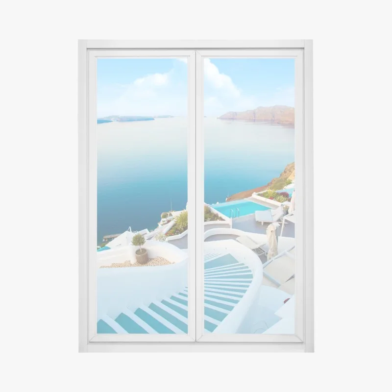 Window decal Santorini sea view terrace