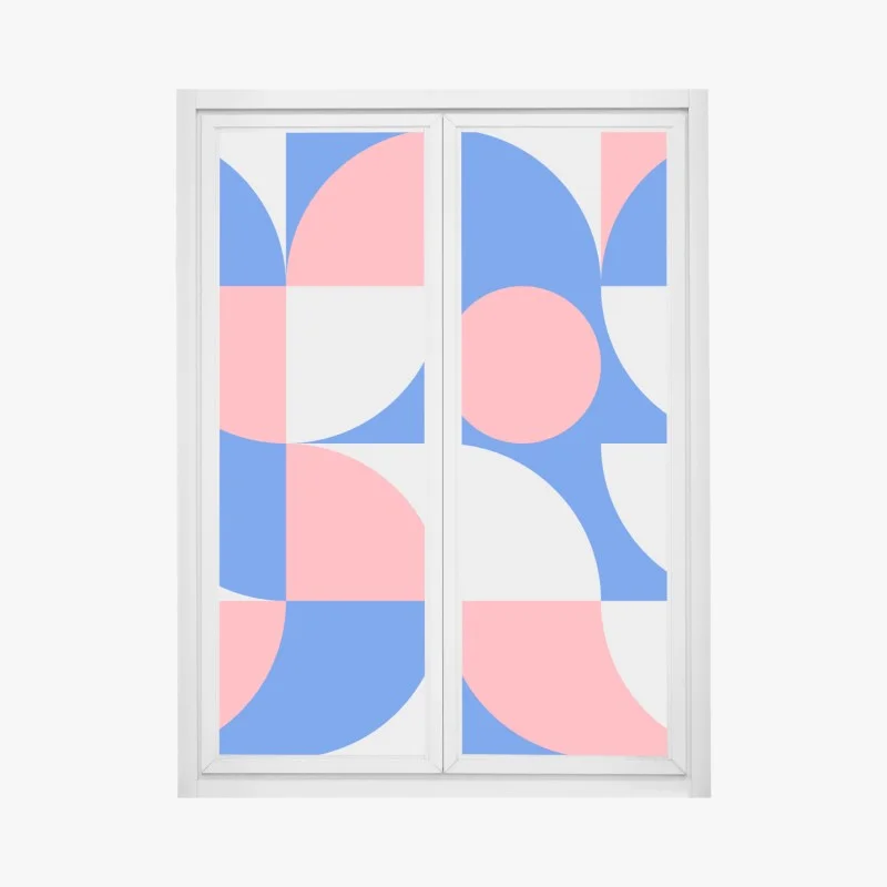 Window decal scandinavian geometric composition