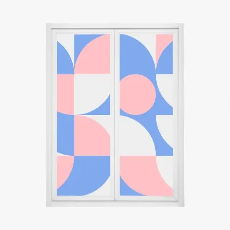 Window decal scandinavian geometric composition • Wallissimo®