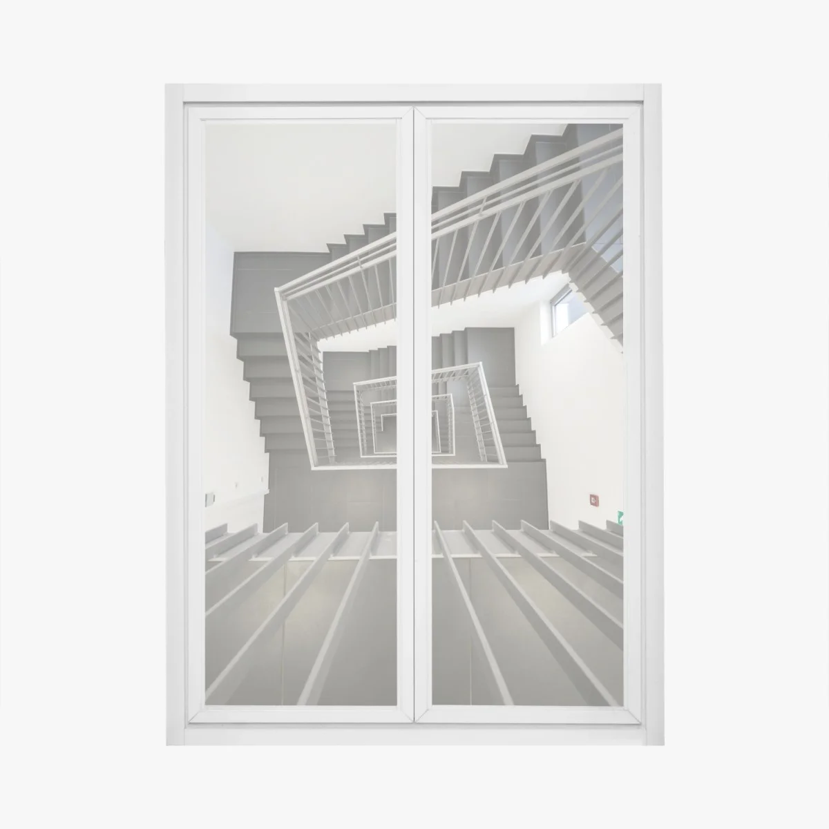Window decal geometric stairwell perspective ⁕ Wallissimo® Window decal geometric stairwell perspective ⁕ Wallissimo®