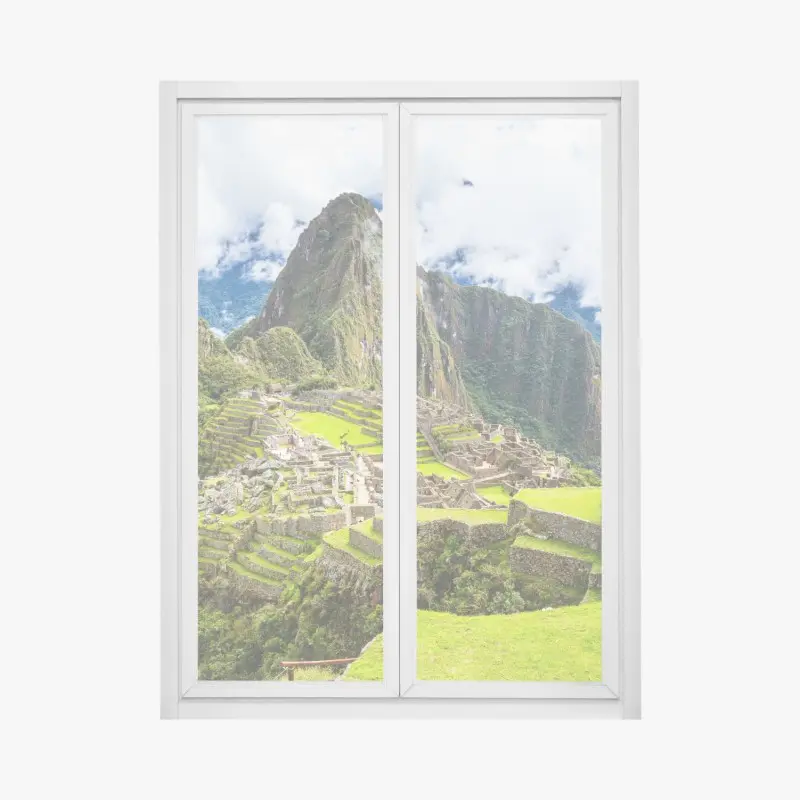 Window decal Machu Picchu ancient mountain terraces