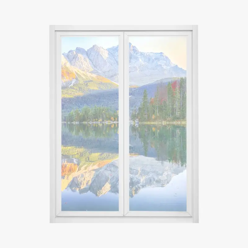 Window decal autumn reflections on Eibsee at Zugspitze