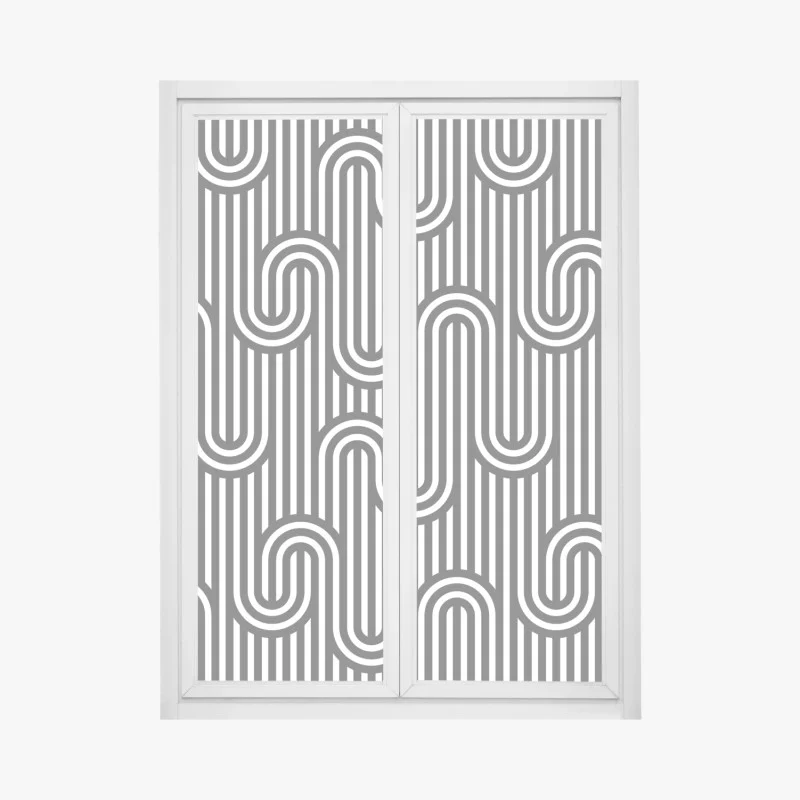 Window decal black and white geometric optical pattern