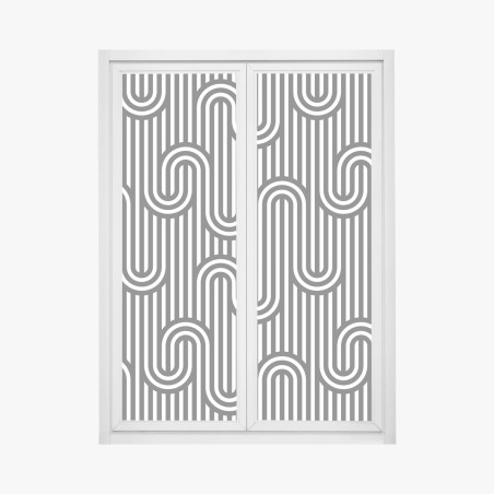 Window decal black and white geometric optical pattern • Wallissimo®