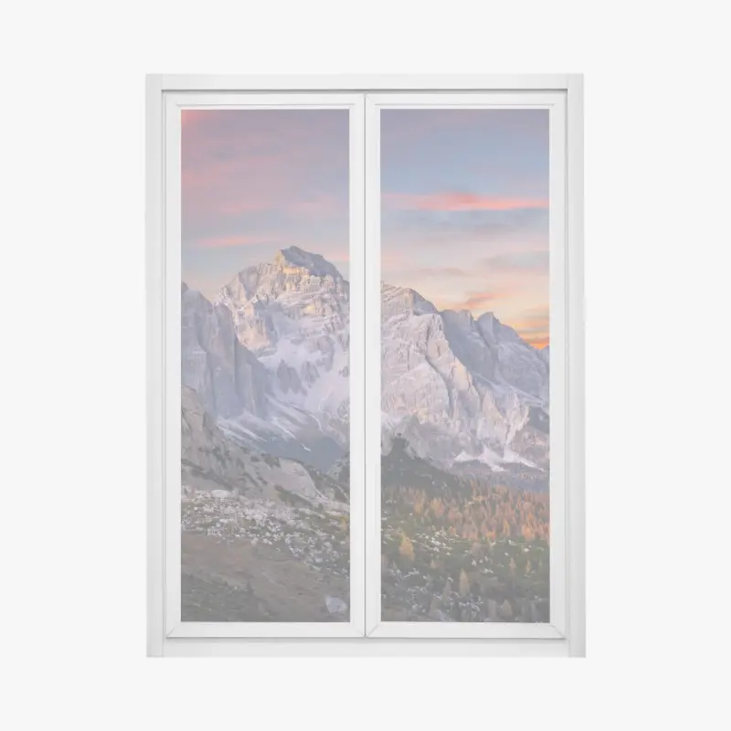 Window decal majestic autumn mountain sunset