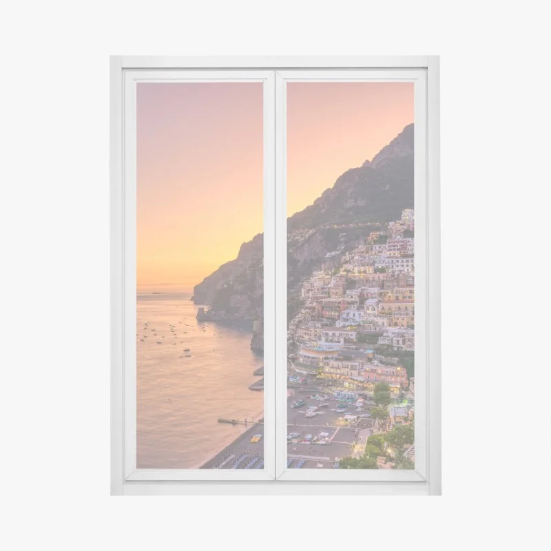 Window decal sunset over Positano, Amalfi Coast