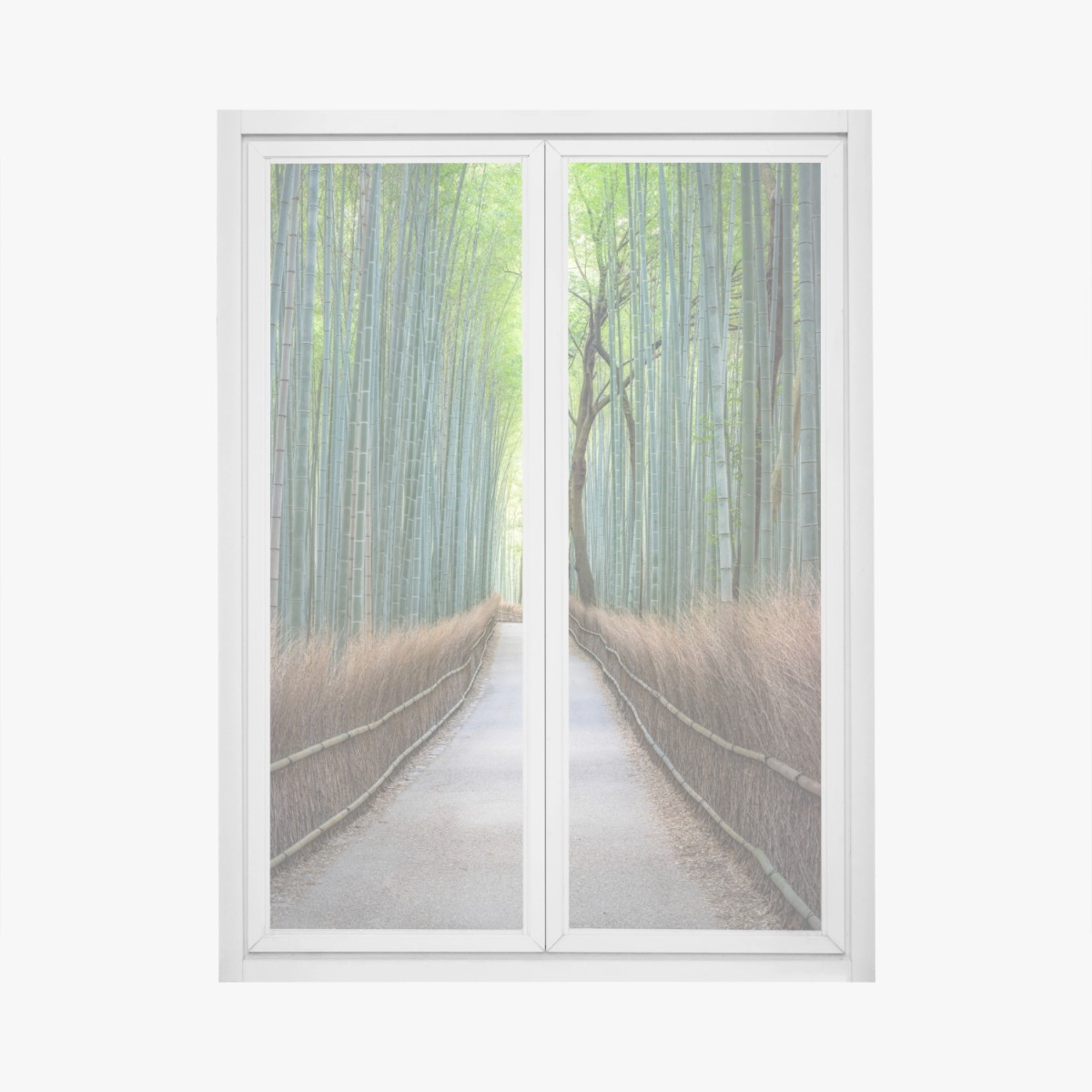 Window decal serene bamboo forest pathway • Wallissimo® Window decal serene bamboo forest pathway • Wallissimo®