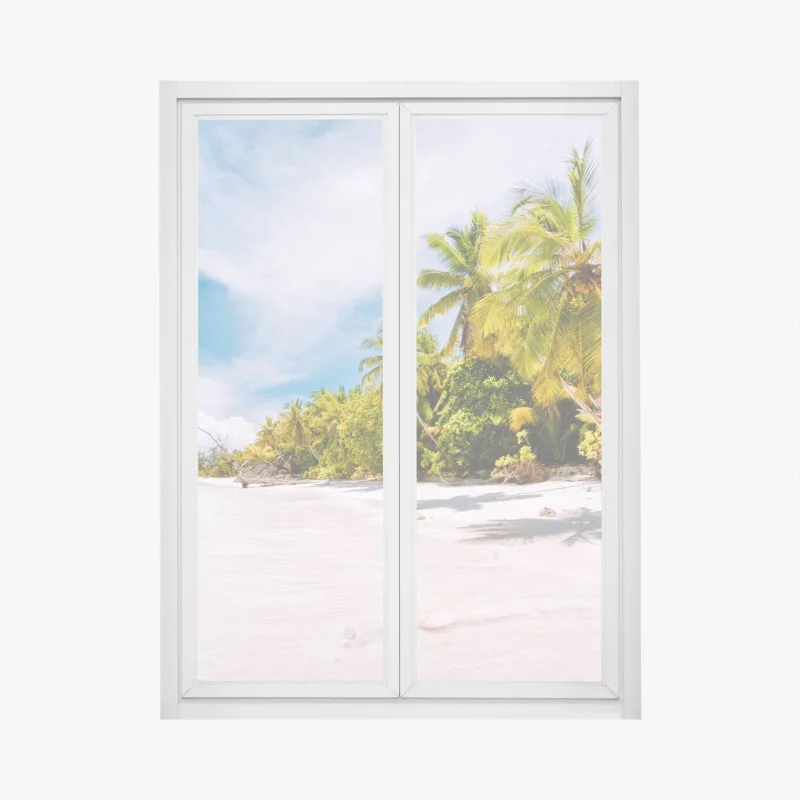 Window decal tropical palm beach paradise