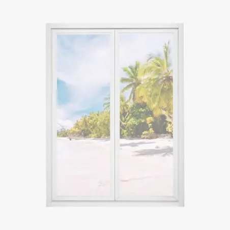 Window decal tropical palm beach paradise • Wallissimo®