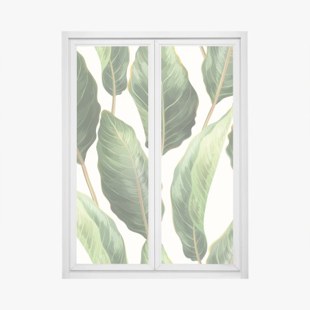 Window decal tropical banana leaf seamless pattern • Wallissimo®
