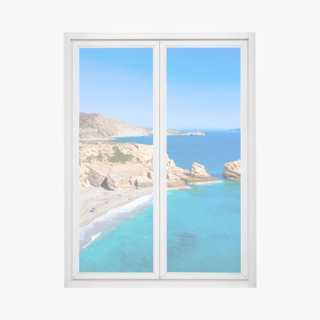 Window decal turquoise coastal escape • Wallissimo®