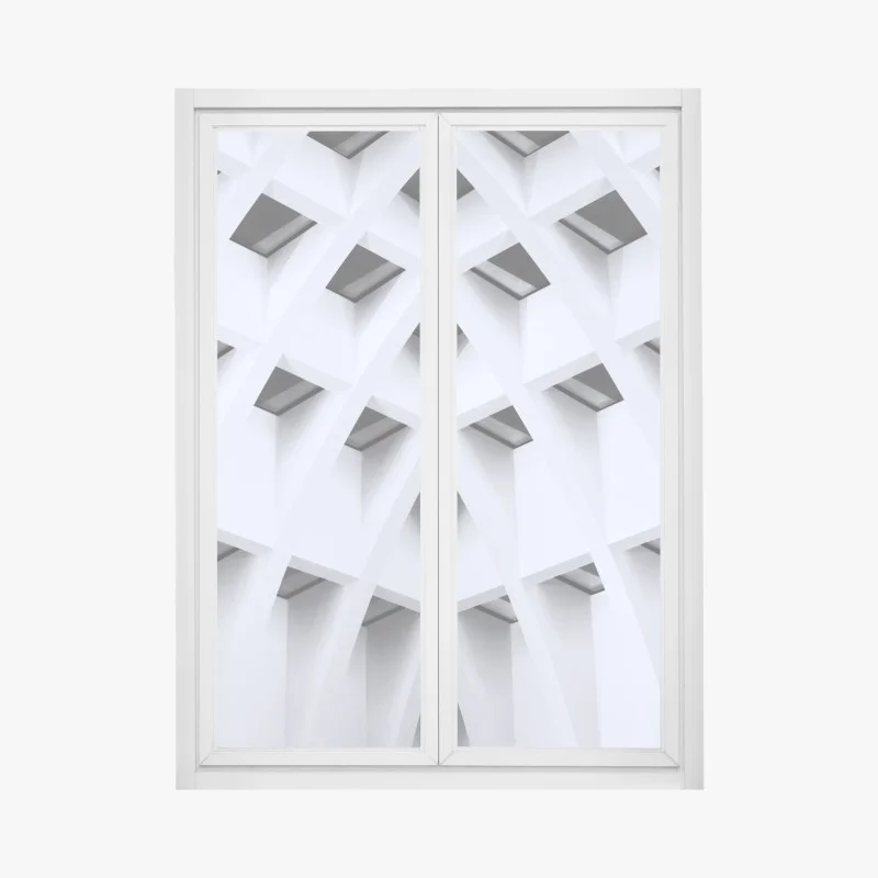Window decal geometric arched ceiling pattern