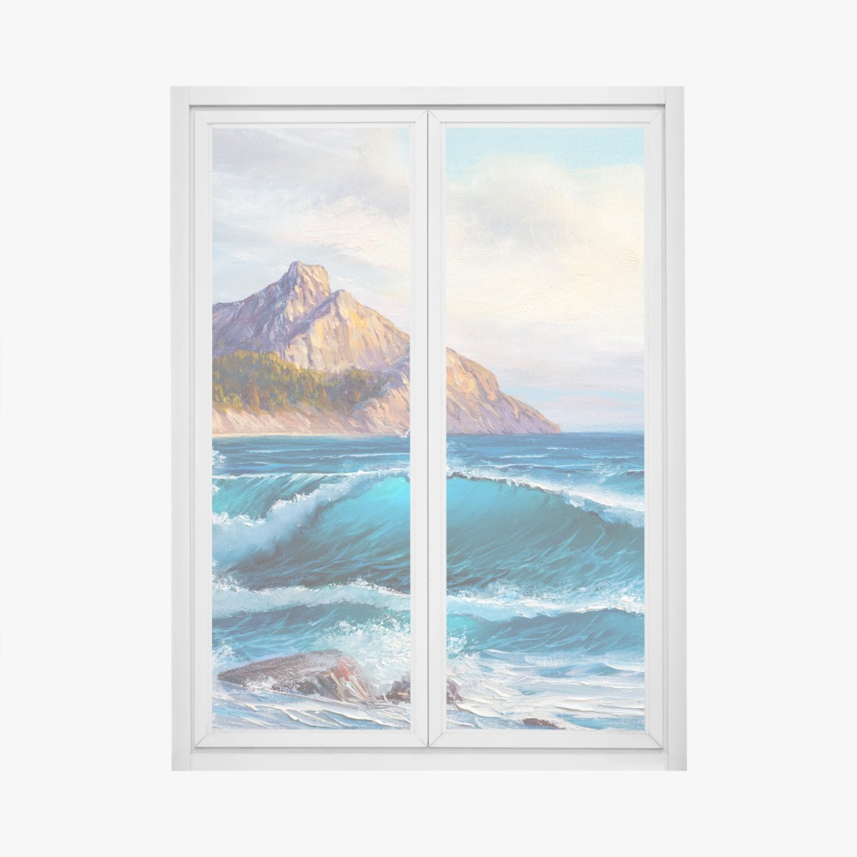 Window decal turquoise ocean wave seascape • Wallissimo® Window decal turquoise ocean wave seascape • Wallissimo®