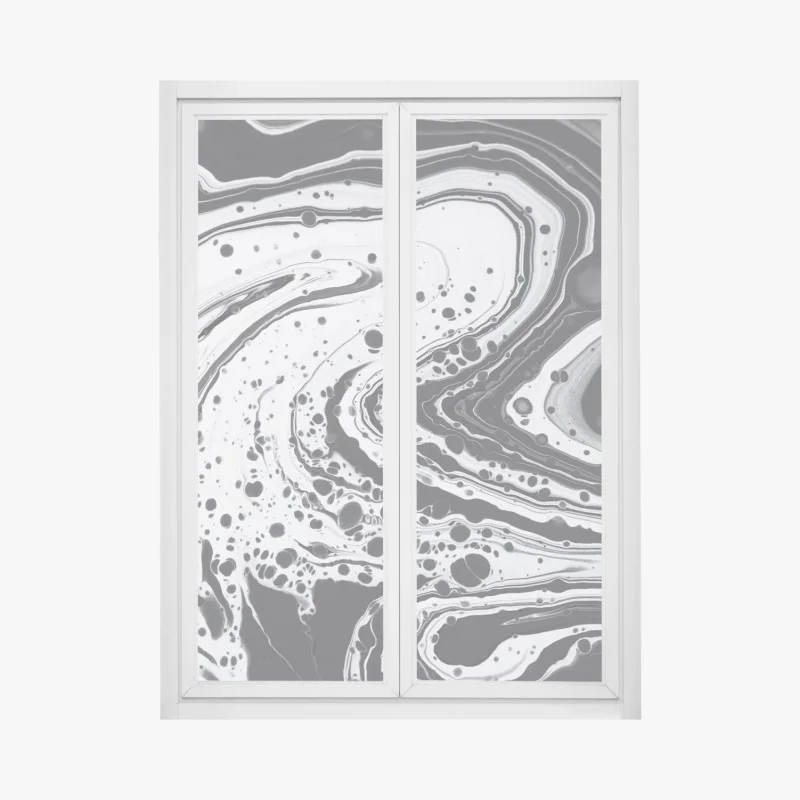 Window decal monochrome marble abstract