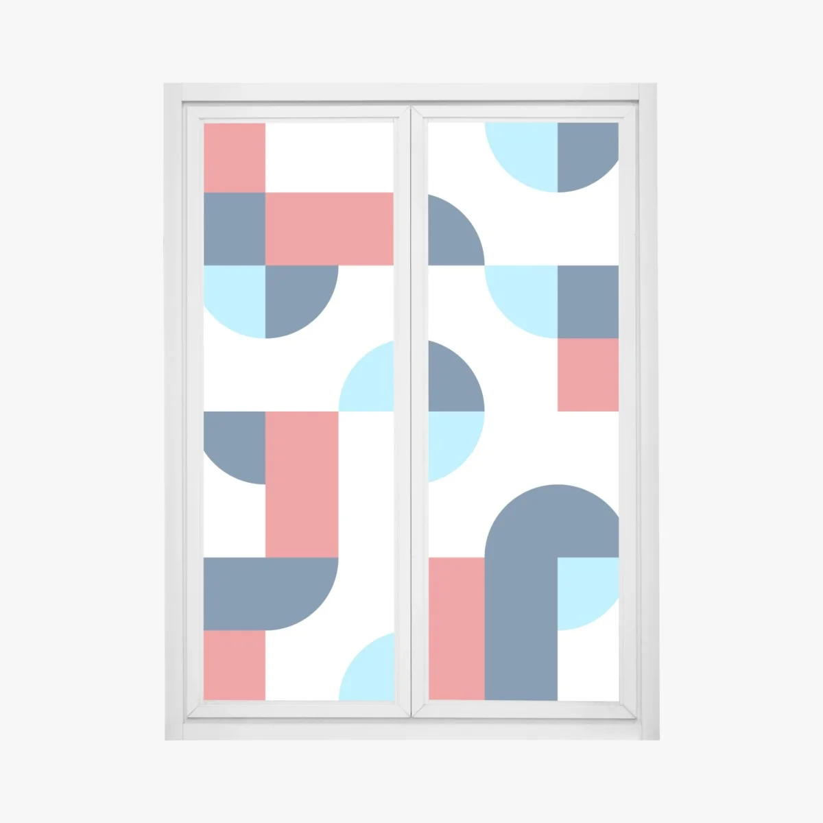 Window decal bold geometric pattern in navy and coral ⁕ Wallissimo® Window decal bold geometric pattern in navy and coral ⁕ Wallissimo®
