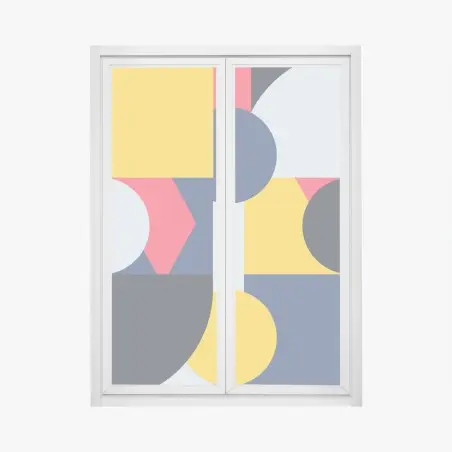 Window decal vibrant geometric composition • Wallissimo®