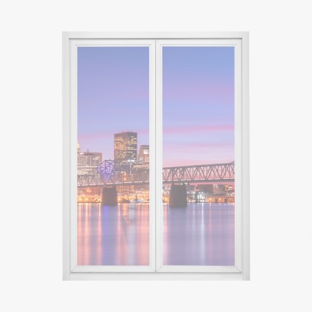 Window decal Louisville skyline at dusk • Wallissimo®