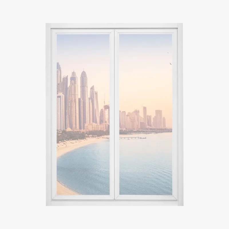 Window decal Dubai skyline at sunset