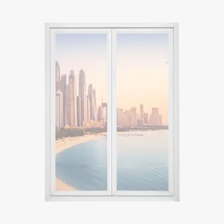 Window decal Dubai skyline at sunset • Wallissimo®