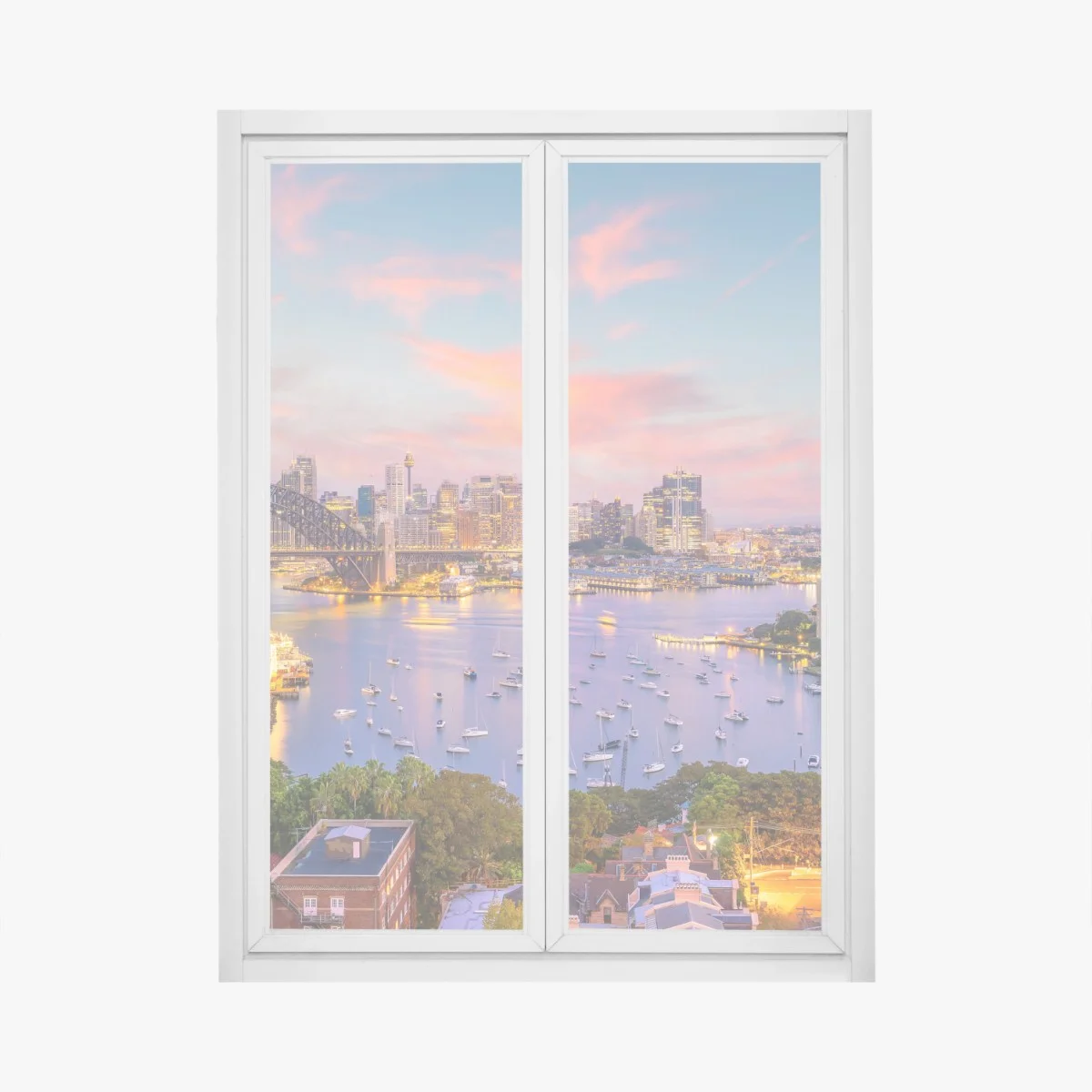 Window decal sunset over Sydney skyline • Wallissimo® Window decal sunset over Sydney skyline • Wallissimo®