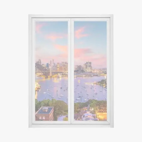 Window decal sunset over Sydney skyline • Wallissimo®