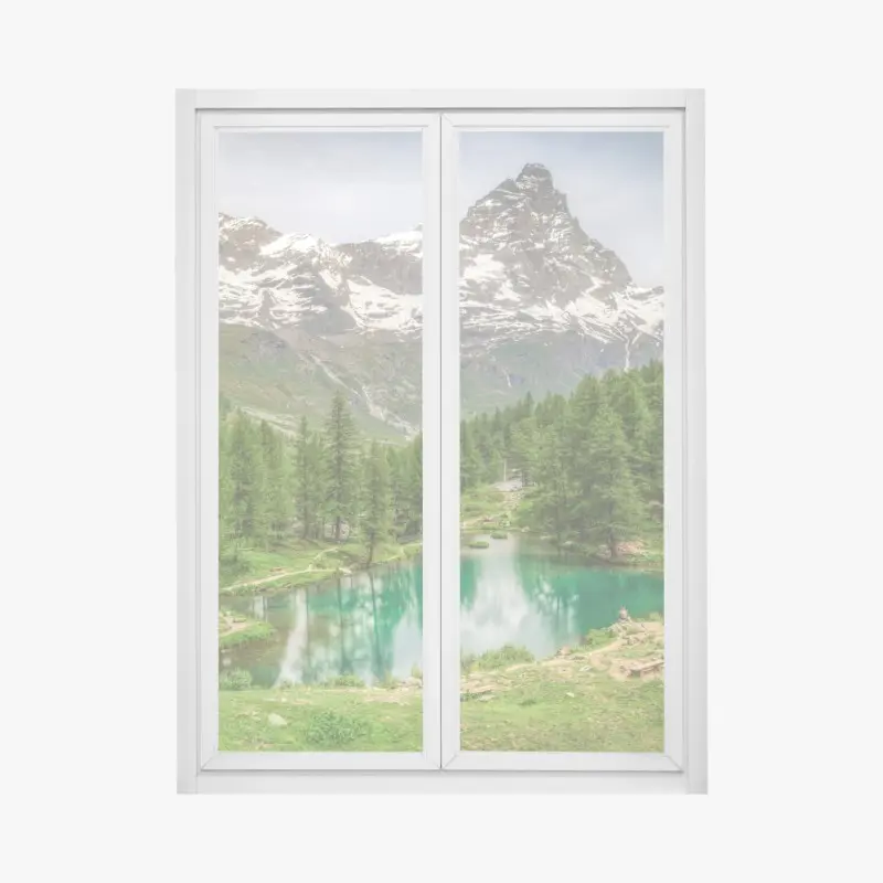 Window decal blue lake near Cervinia ⁕ Wallissimo®