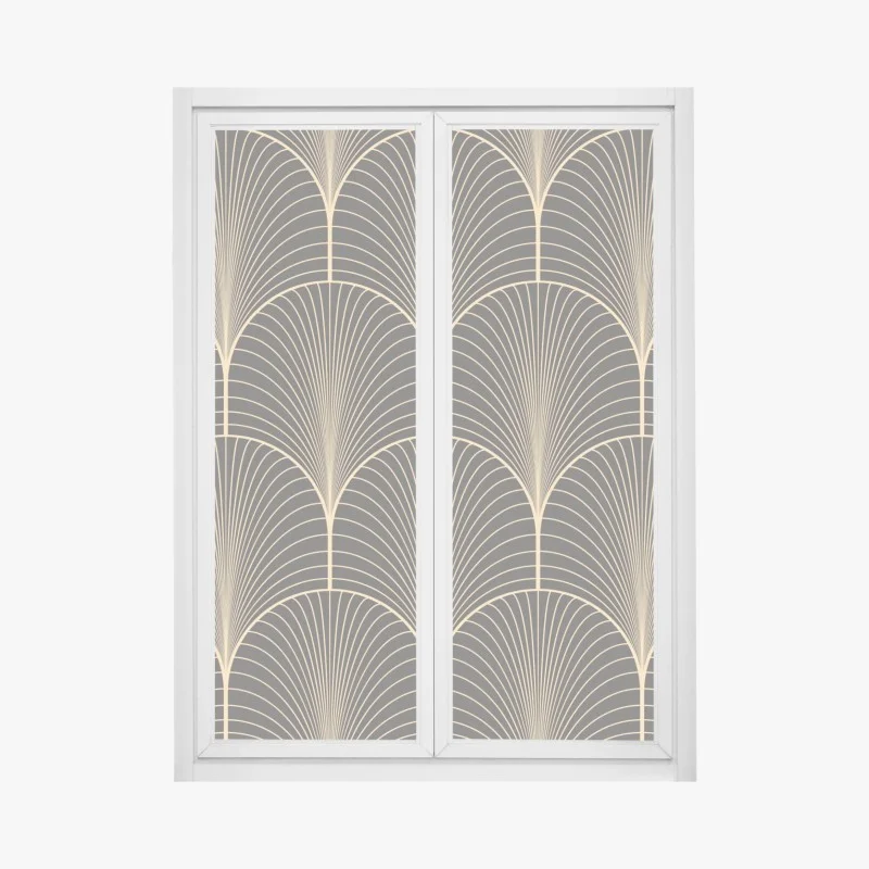 Window decal art deco gold fan pattern
