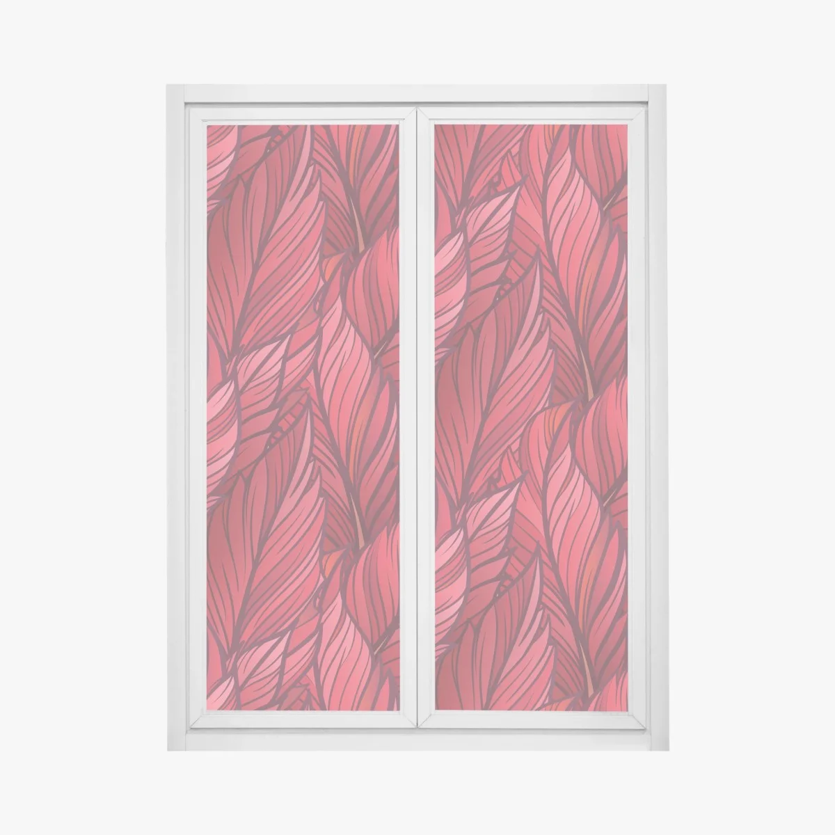Window decal red botanical leaf pattern ⁕ Wallissimo® Window decal red botanical leaf pattern ⁕ Wallissimo®