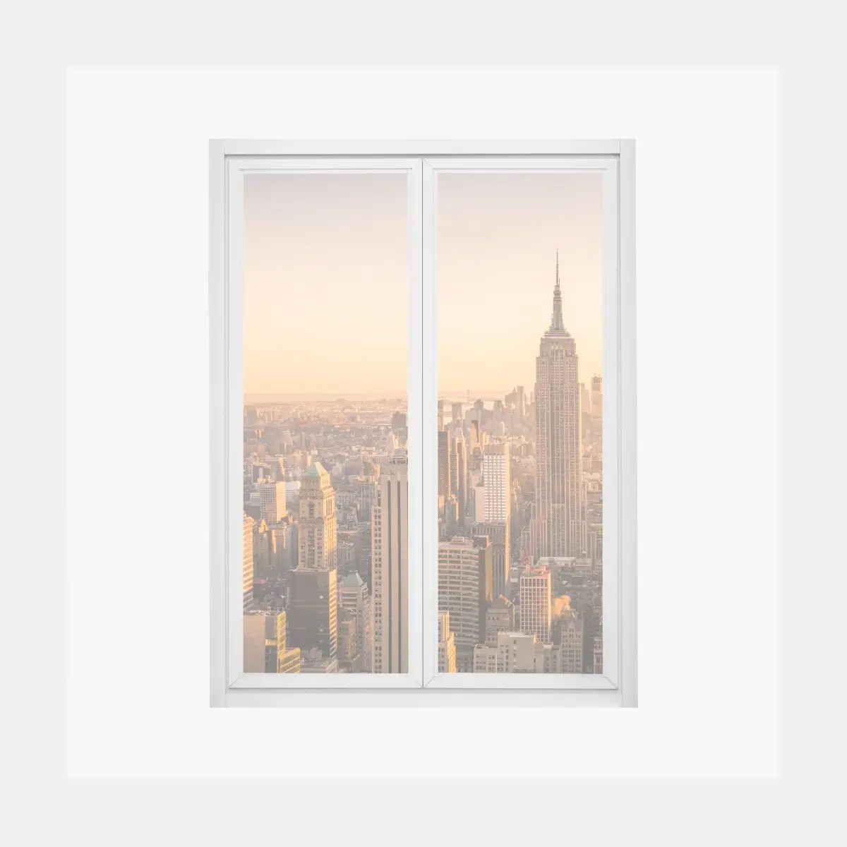 Window decal golden sunset over New York skyline • Wallissimo® Window decal golden sunset over New York skyline • Wallissimo®