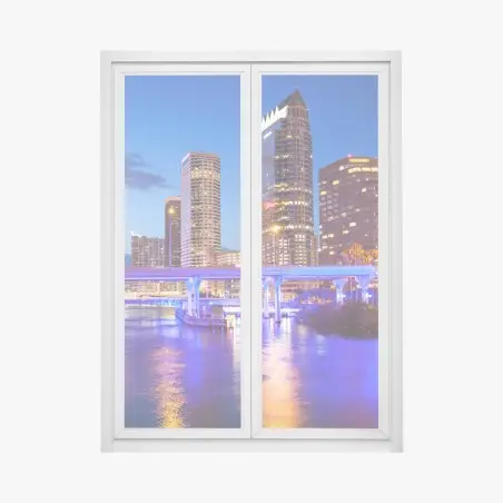 Window decal Tampa skyline at night • Wallissimo®