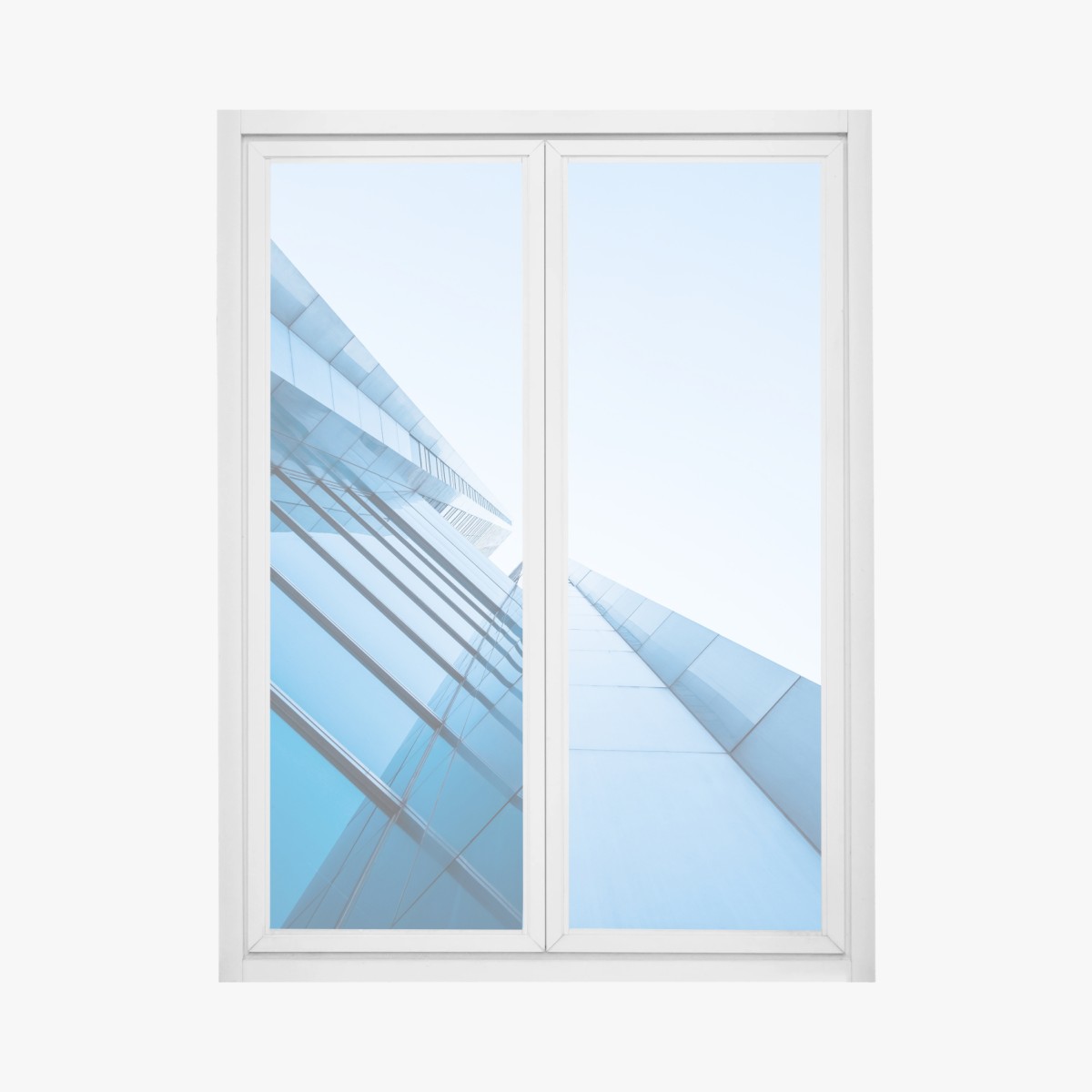 Window decal modern blue glass facade • Wallissimo® Window decal modern blue glass facade • Wallissimo®