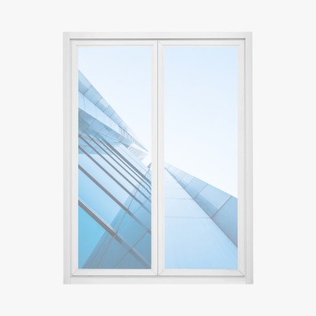 Window decal modern blue glass facade • Wallissimo®