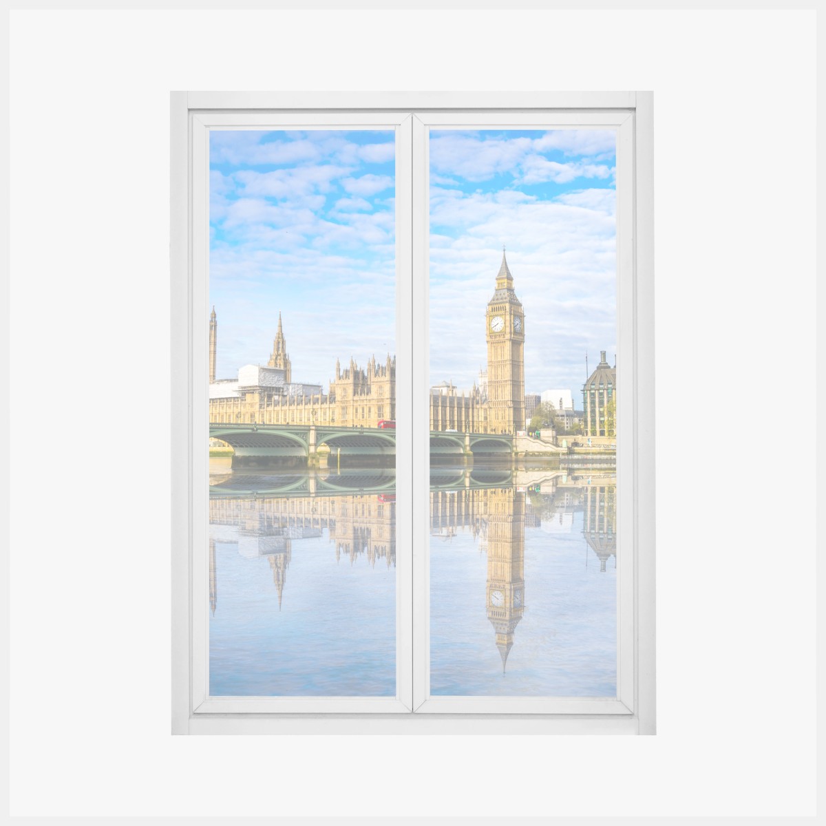 Window decal London skyline with river reflection • Wallissimo® Window decal London skyline with river reflection • Wallissimo®