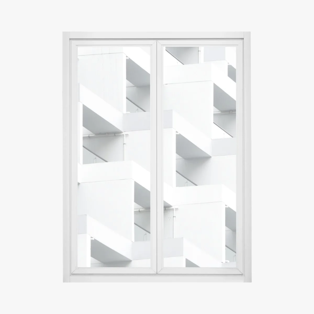 Window decal white concrete geometric facade ⁕ Wallissimo® Window decal white concrete geometric facade ⁕ Wallissimo®