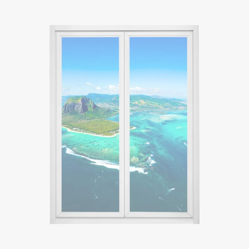 Window decal Le Morne turquoise lagoon panorama