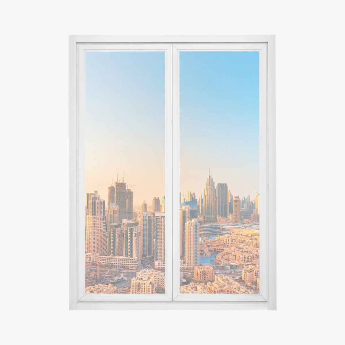 Window decal Dubai skyline at golden hour • Wallissimo® Window decal Dubai skyline at golden hour • Wallissimo®