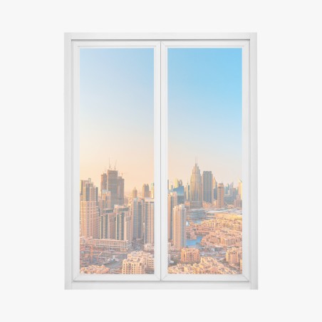 Window decal Dubai skyline at golden hour • Wallissimo®