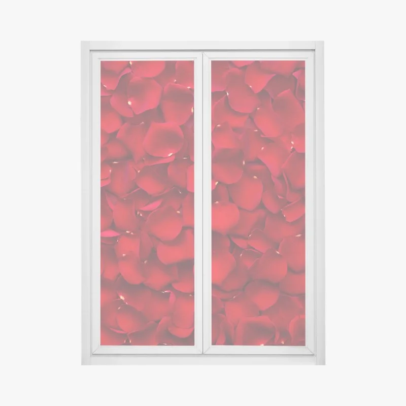 Window decal red rose petal background