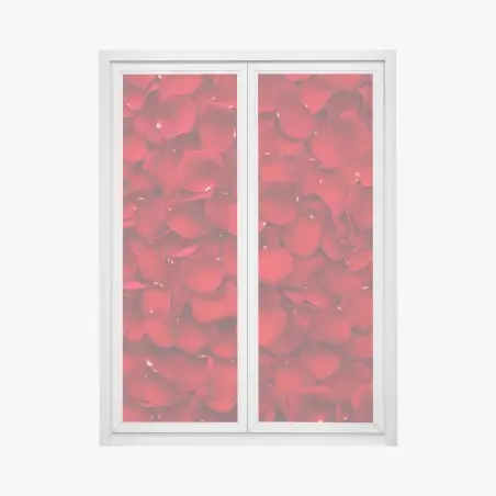Window decal red rose petal background • Wallissimo®