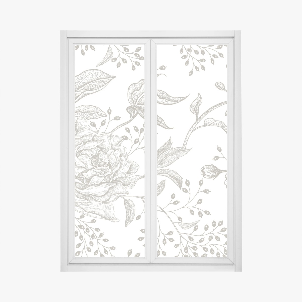 Window decal delicate vintage botanical floral pattern • Wallissimo® Window decal delicate vintage botanical floral pattern • Wallissimo®