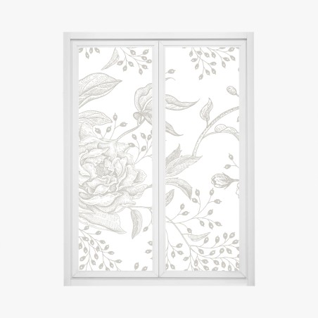 Window decal delicate vintage botanical floral pattern • Wallissimo®