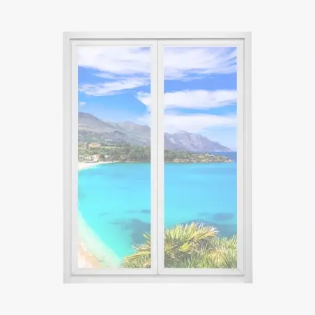 Window decal turquoise coastal beach landscape • Wallissimo®