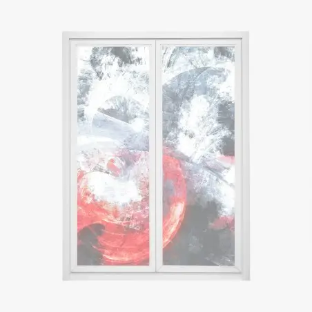 Window decal dynamic red and white abstract motion • Wallissimo®