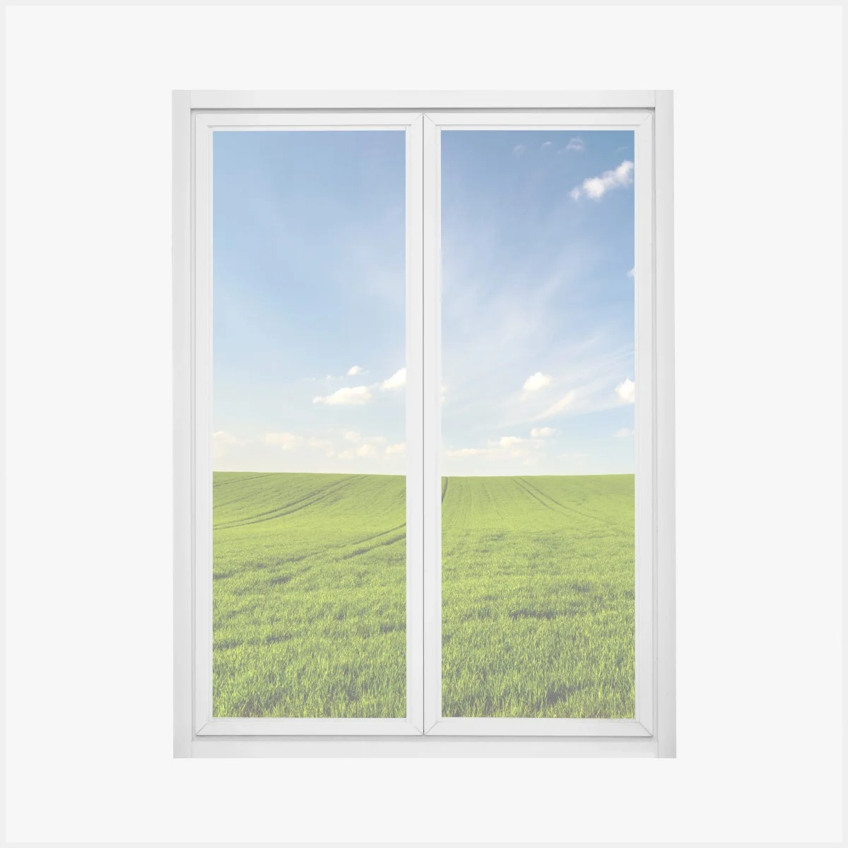 Window decal spring green meadow panorama ⁕ Wallissimo® Window decal spring green meadow panorama ⁕ Wallissimo®
